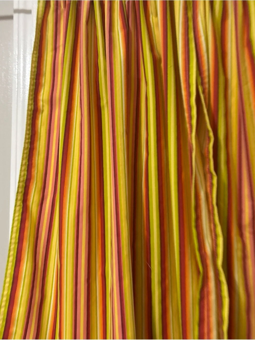 Vibrant Striped Curtain Panels in Yellow, Orange & Pink - handmade new